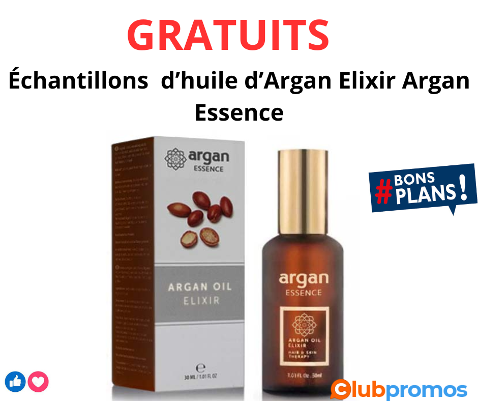 Échantillons gratuits d’huile d’Argan Elixir Argan Essence.png