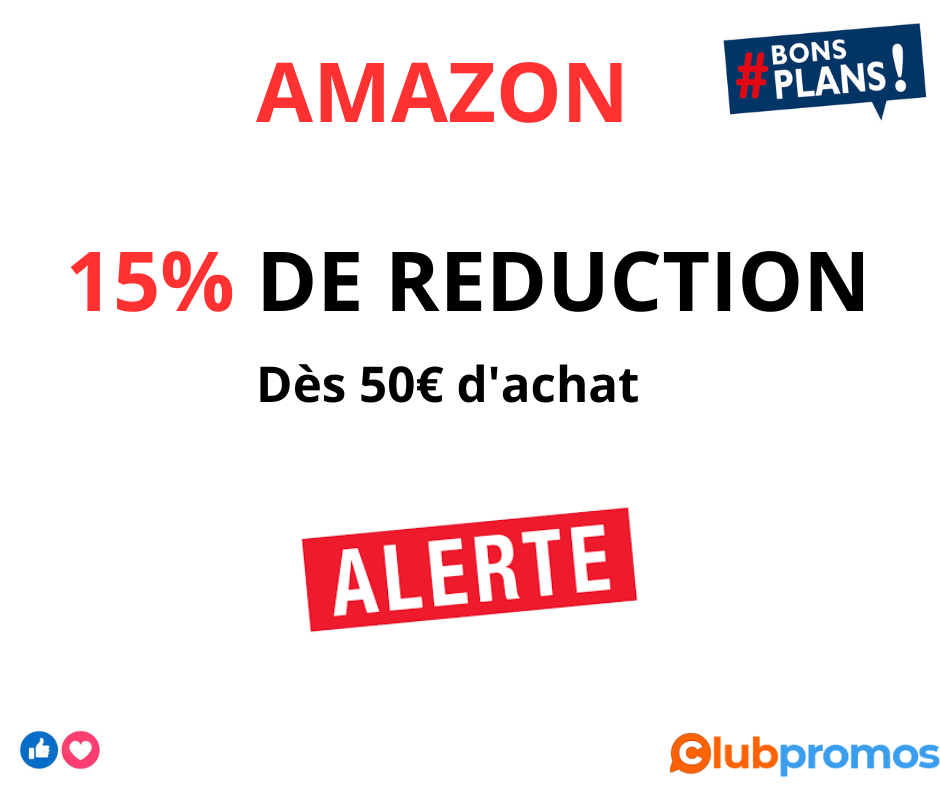 15% de remise sur une sélection de produits essentiels Amazon dès 50€ d'achat avec Prime .png