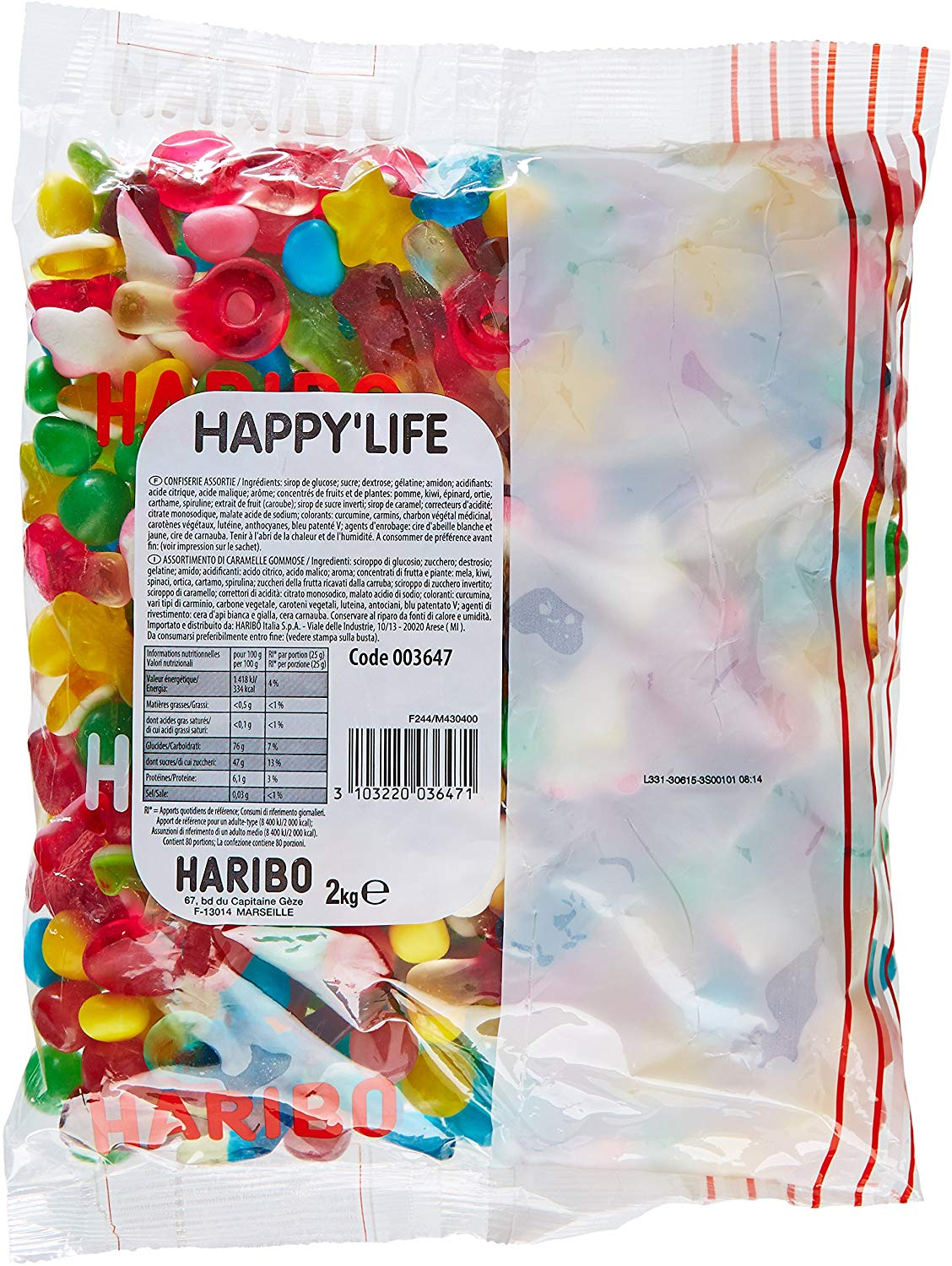 Bonbons Happy Life sachet 2 kg Haribo