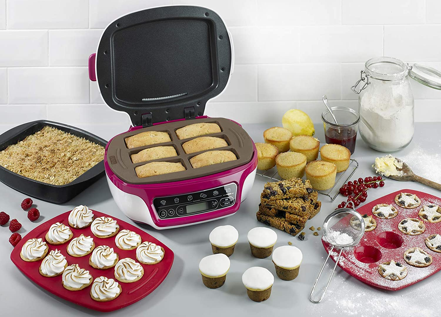 Tefal Cake Factory Machine Intelligente à gâteaux, Appareil, Cuisson,  Conviviale, Pâtisserie, Machine à pain, Muffins, 4 Moules inclus, 5  Programmes