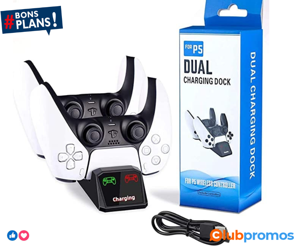 AMANKA Chargeur Manette PS5, Station de Chargement Compatible avec Les Manettes DualSense Play...png