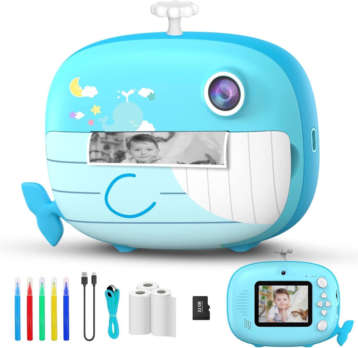 Appareil Photo Instantané pour Enfants Ukuu 1080P avec Papier d'Impression & Carte SD 32Go – 2...jpg