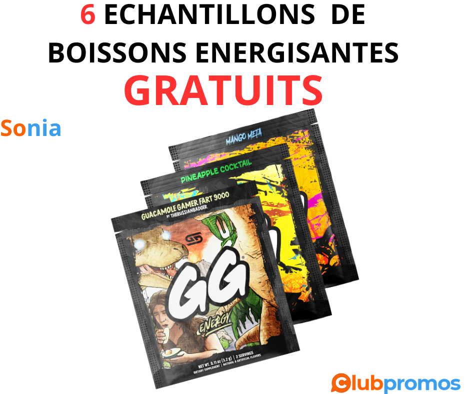 Bon Plan Échantillons Gratuits de 6 Boissons Énergisantes sur GamerSupps avec le Code Promo BO...png