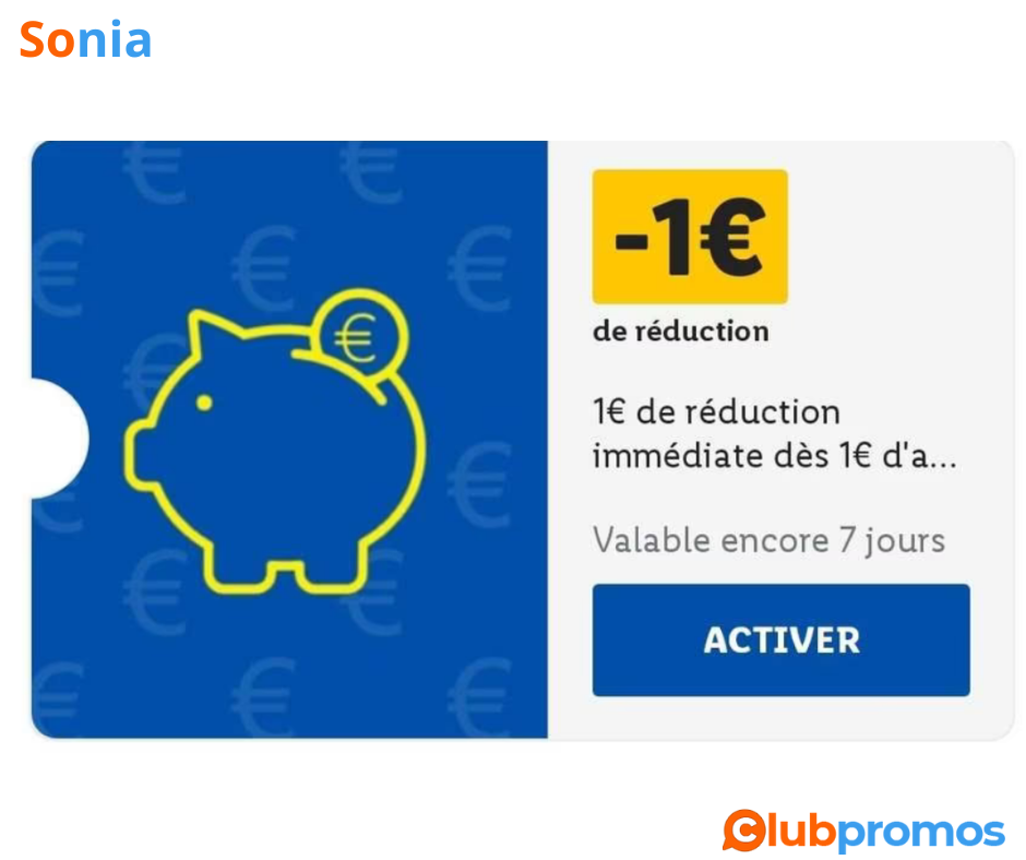 Bon plan 1€ de réduction Chez Lidl avec le code à insérer dans l'application Lidl+.png