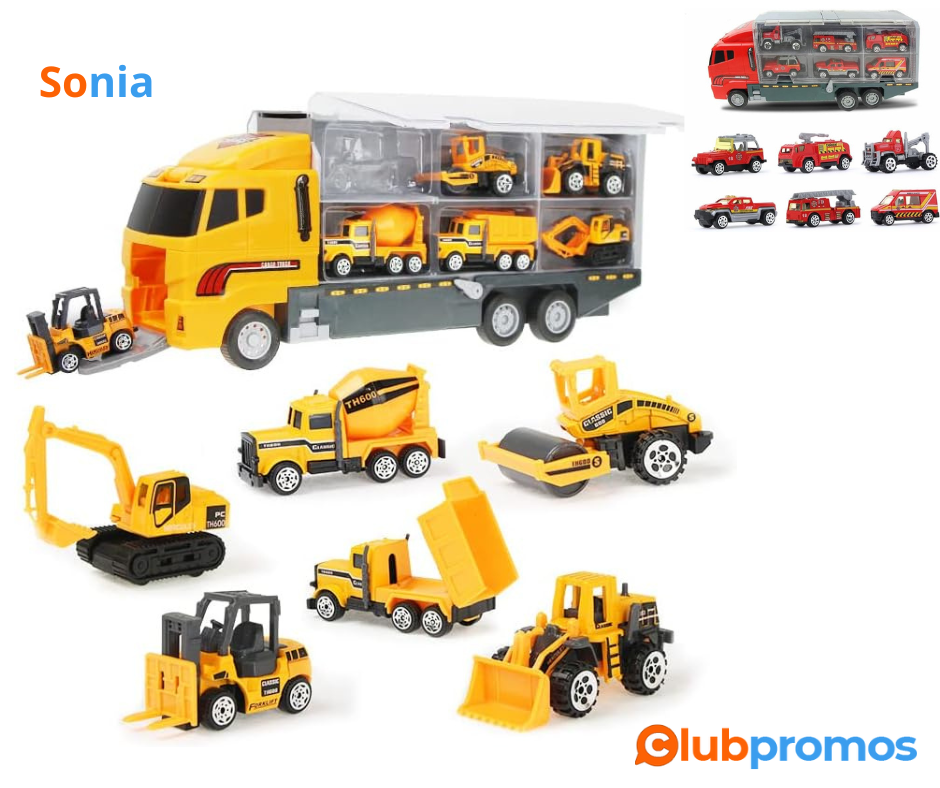 Bon Plan amazon 6 en 1 Camion de Construction, 1 Voitures de Construction moulées sous Pressio...png