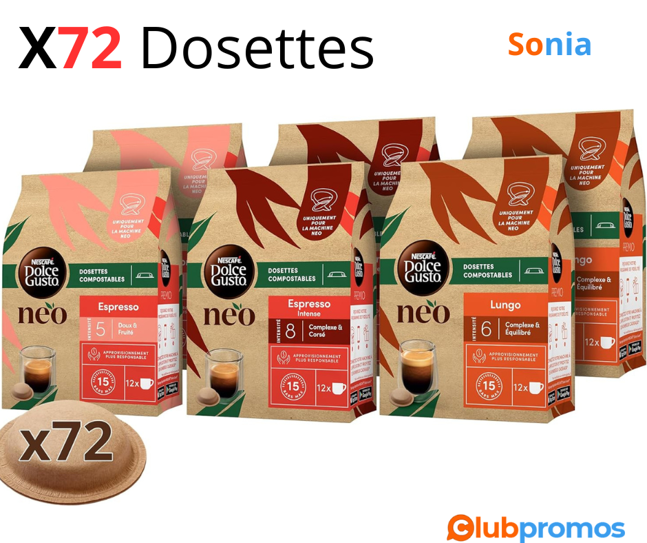 Bon plan Amazon _Nescafé Dolce Gusto NEO Multi Variété Espresso, Lungo, Espresso Intenso - 72 ...png