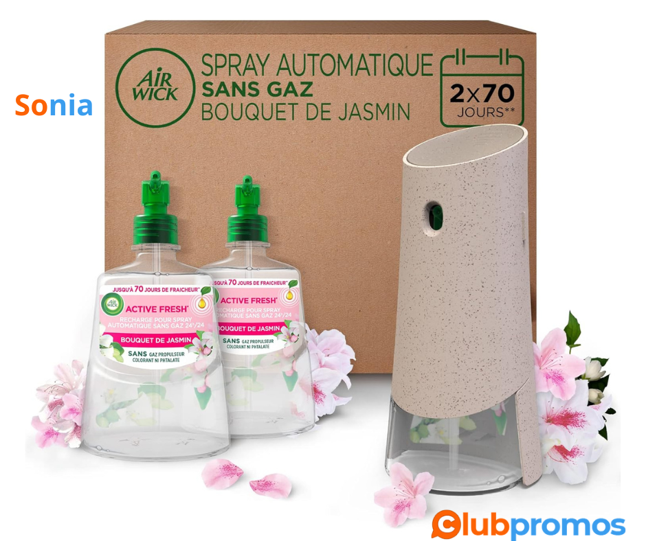 bon plan Amazon Air Wick Désodorisant Maison Spray Automatique Sans Gaz Active Fresh - 1 Diffu...png