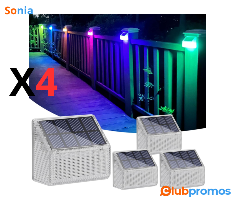 Bon Plan Amazon Alinana RGB Applique Solaire Extérieur, Lampe Extérieur Solaire Étanches IP68,...png