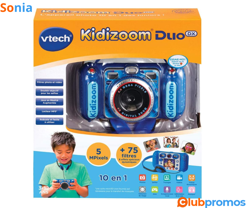 Bon Plan Amazon Appareil Photo Numérique Enfant VTech - KidiZoom Duo DX Bleu.png