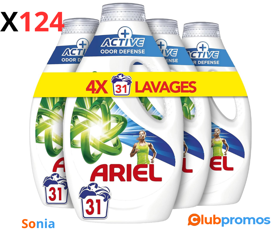 Bon Plan Amazon Ariel Lessive Liquide, 124 Lavages (4x31), Touche De Febreze, Active Odor Defe...png