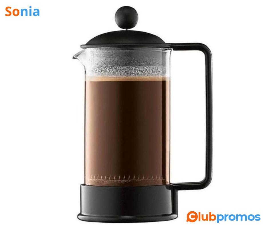 Bon Plan Amazon Bodum - 1543-01 - Brazil - Cafetière à Piston - 3 Tasses - 0.35 L - Noir.png