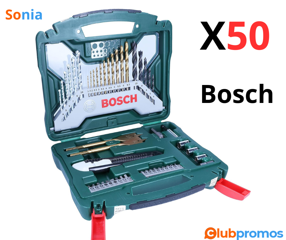 Bon plan Amazon Bosch Accessories 50 pièces Ensemble de forets et de tournevis en titane X-Lin...png