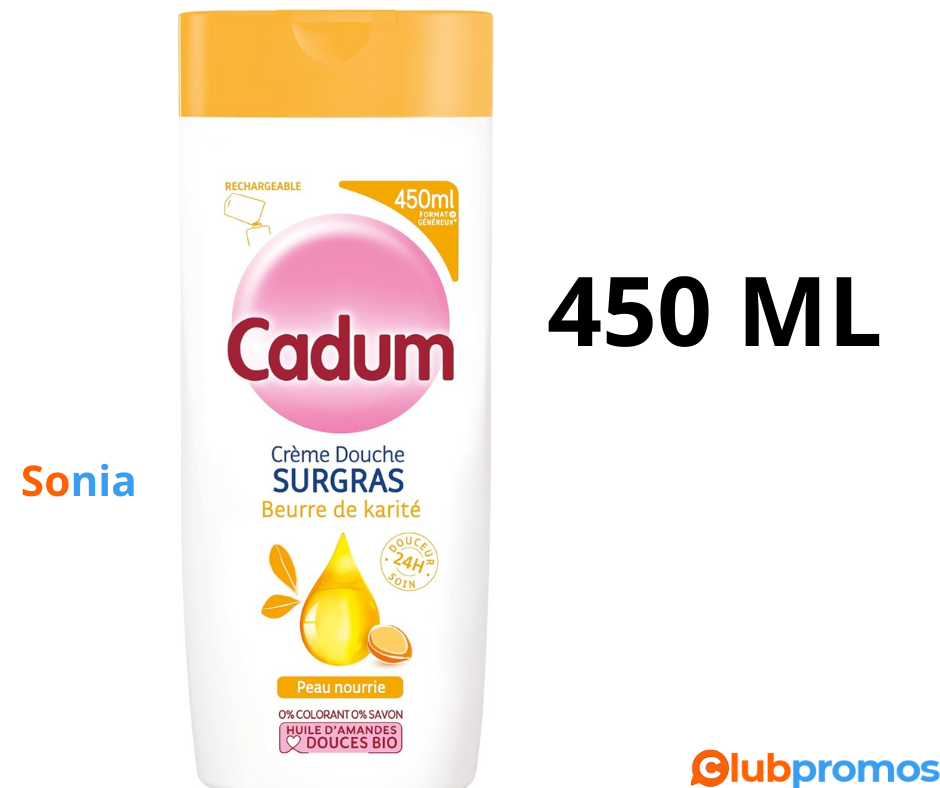 Bon plan amazon Cadum Crème Douche Surgras Karité 450ml .png