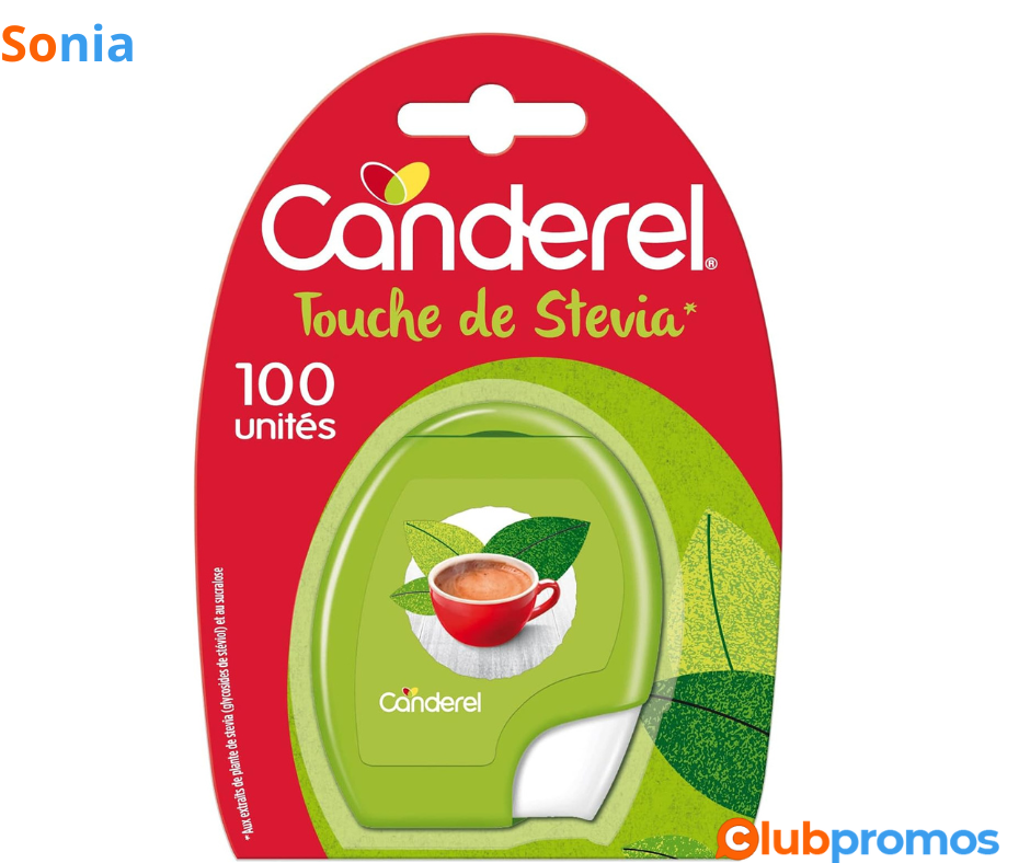 Bon plan Amazon Canderel - Touche de Stevia - Comprimés Distributeur - Faible teneur en calori...png