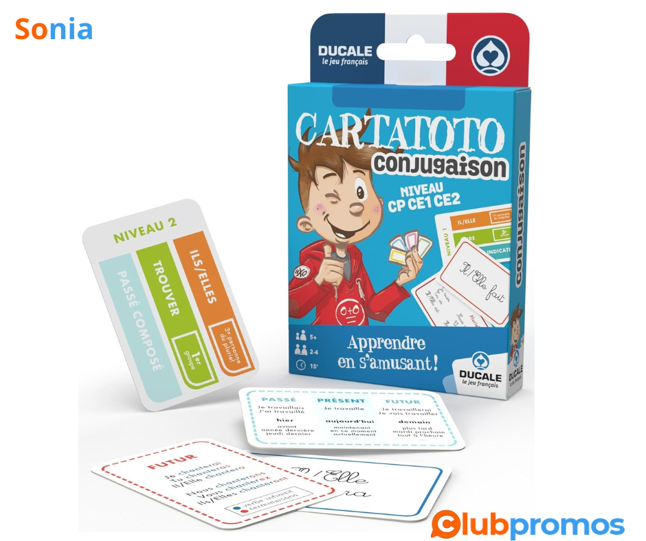 Bon Plan Amazon Cartatoto Conjugaison - Jeu de Cartes éducatif Dès 5 ans - Apprendre à conjugu...png