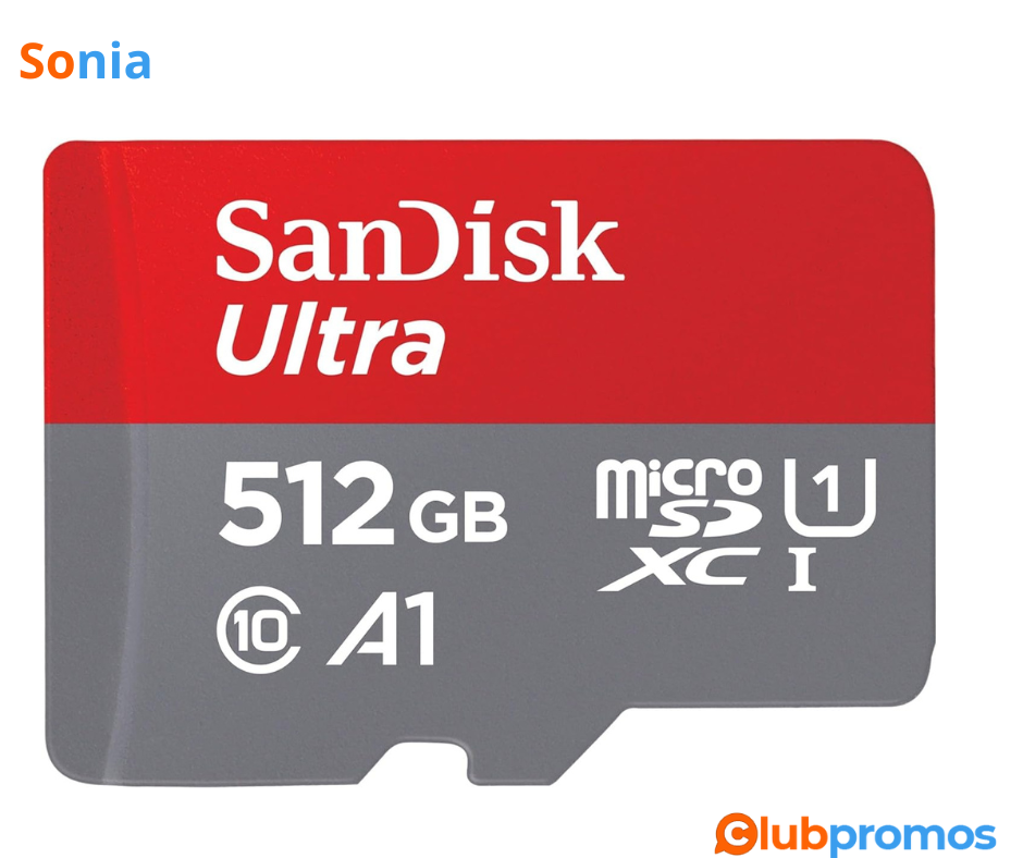 Bon Plan Amazon Carte SanDisk 512 Go Ultra microSDXC UHS-I + Adaptateur SD à 35,67€ au lieu de...png