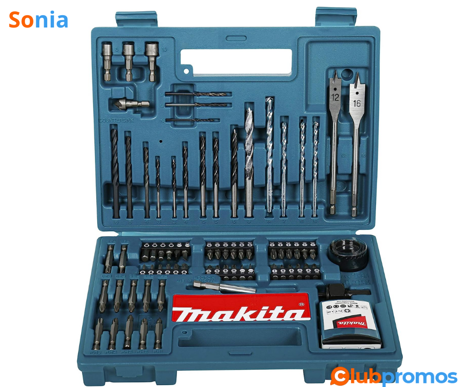 Bon plan Amazon coffret d'accessoires Makita 100 pièces pour bricolage à 20,51€ au lieu de 77,...png