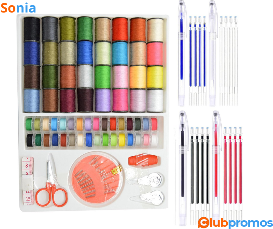 Bon plan Amazon Crayon Couture Tissu Effacable, 4 Pcs Stylo Couture avec 20 Recharges Stylo et...png