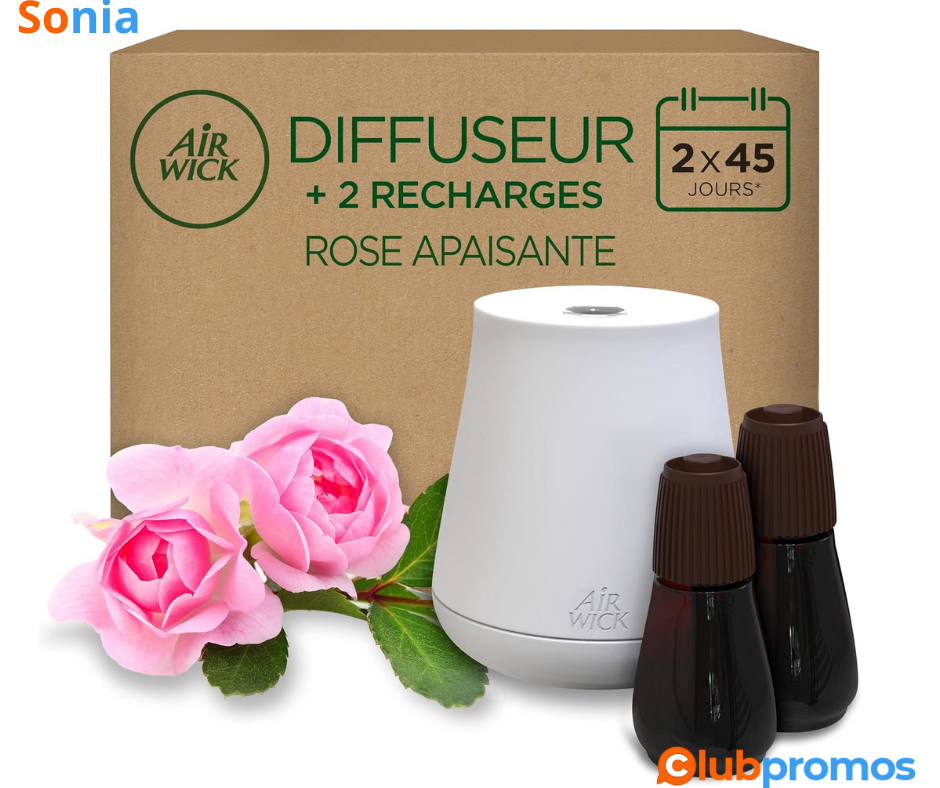 Bon Plan Amazon Diffuseur d’huiles Essentielles Air Wick Essential Mist + 2 Recharges 20 ml Pa...png