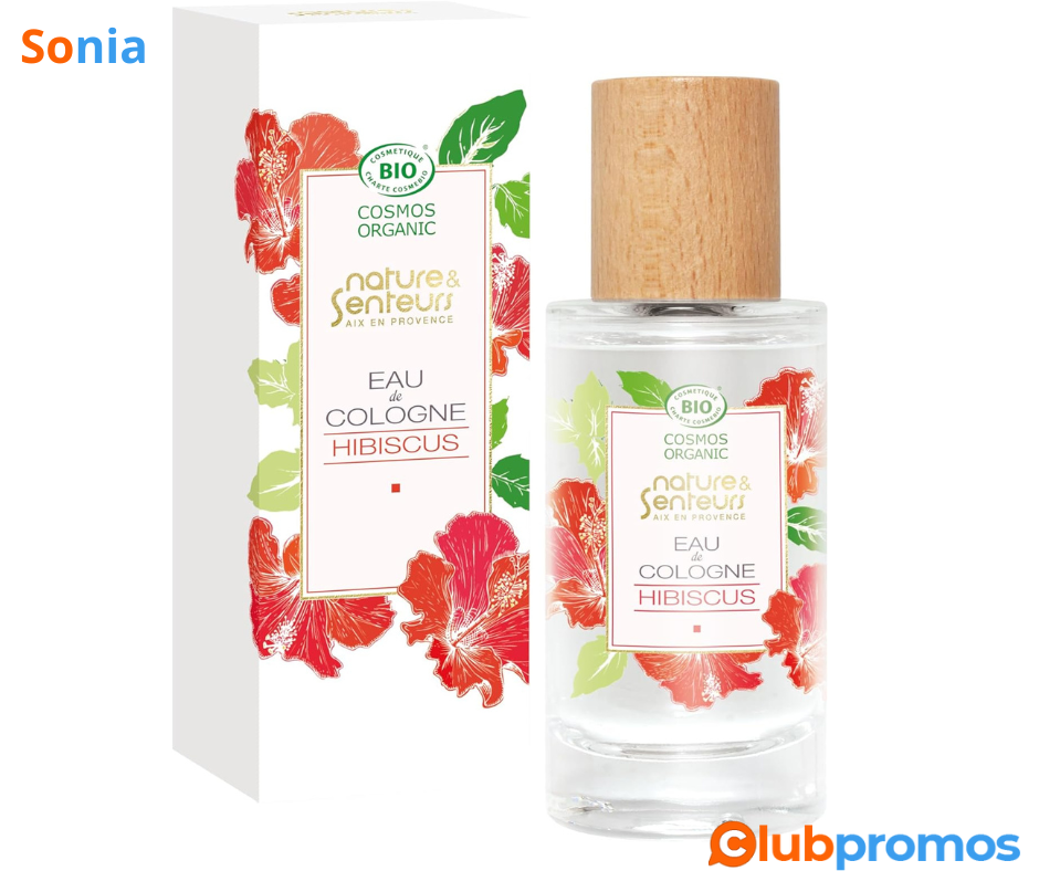 Bon Plan Amazon Eau de Cologne bio 50 ml ● Parfum Hibiscus ● Fabrication Française ● 99,9% d'o...png