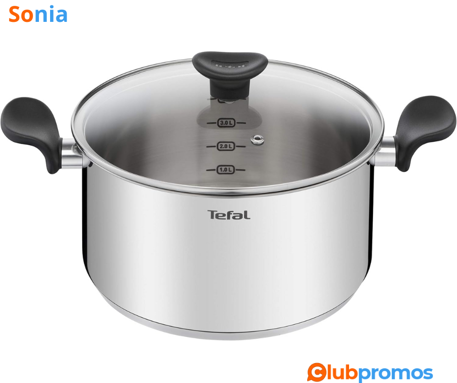 Bon plan amazon Faitout TEFAL 24 cm (5 L) + Couvercle en Verre, Induction, Acier Inoxydable Ha...png