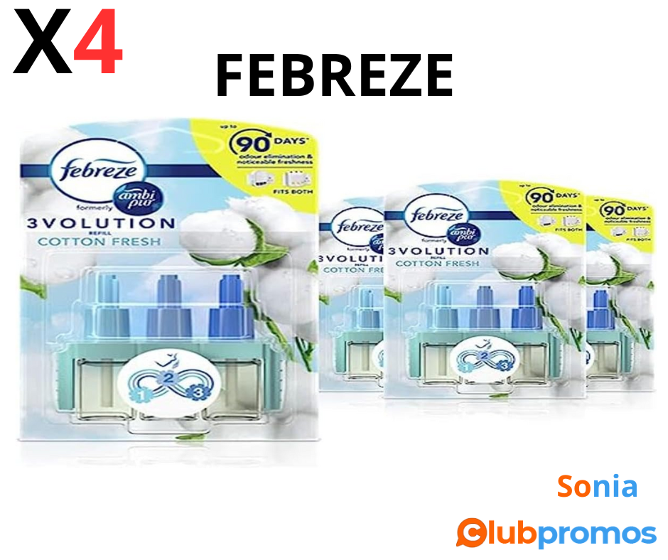 Bon Plan Amazon Febreze 3Volution Recharges Diffuseur Parfum Maison Électrique Pureté de Coton...png