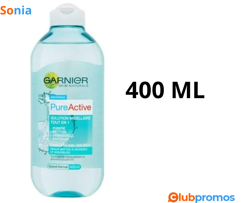 Bon plan Amazon Garnier - SkinActive - Solution Micellaire Tout en Un - Peaux Mixtes, Grasses ...png