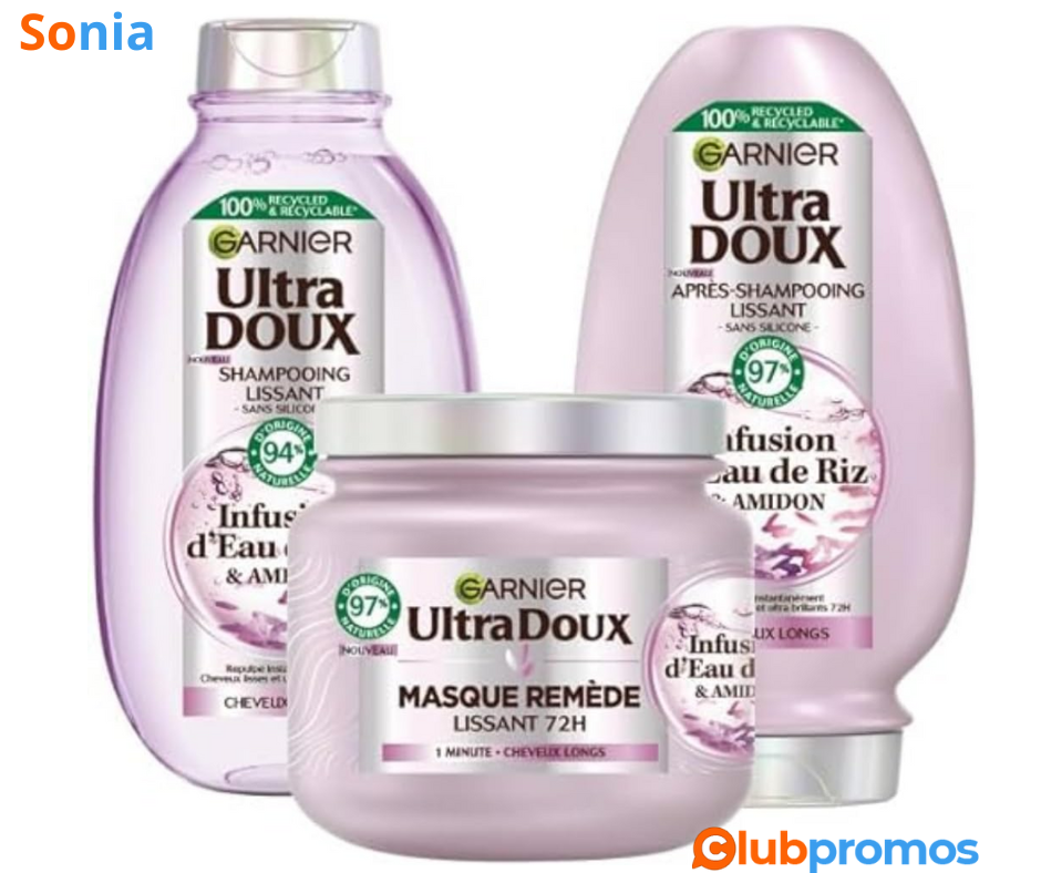 Bon Plan Amazon Garnier Ultra Doux - Coffret Routine Lissante Douceur & Brillance - À l’Infusi...png