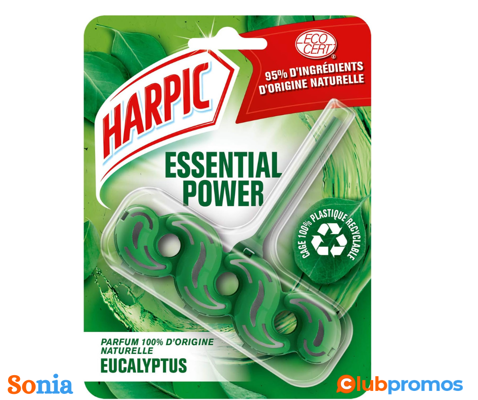 bon plan amazon Harpic Bloc WC - Essential Power Nettoyant WC - Parfum Eucalyptus, 1 Unité .png