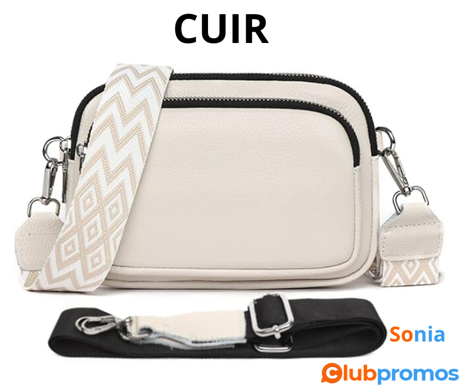 Bon Plan Amazon HICARRY Petit sac à bandoulière pour femme - Large sangle - En cuir véritable ...png