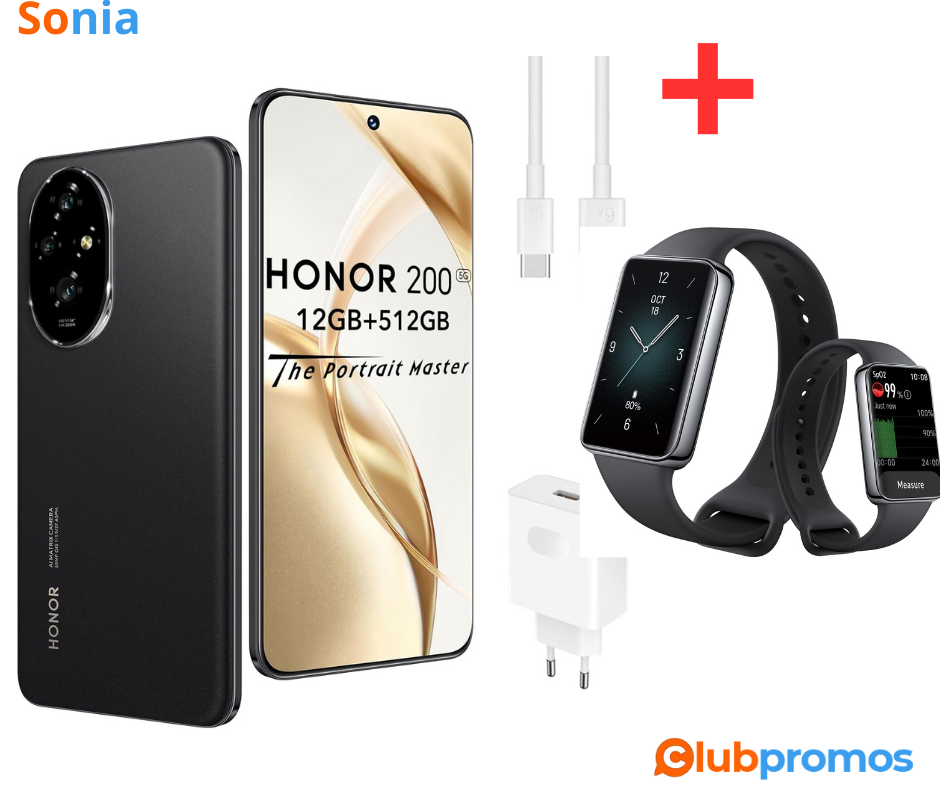 Bon plan amazon HONOR 200 Smartphone 5G 12Go 512Go, 66W Supercharge, 120Hz 6.7 AMOLED, Triple ...png