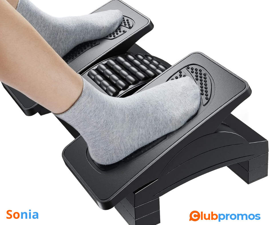 Bon plan Amazon HUANUO repose-pieds ergonomique réglable pour sous le bureau au travail ou aux...png