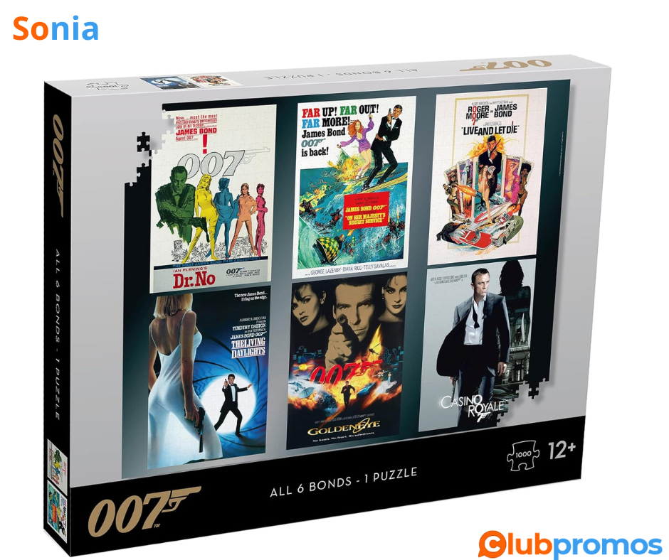 Bon Plan Amazon James Bond Puzzle Actor Debut 1000 Piece Jigsaw Puzzle Game.png