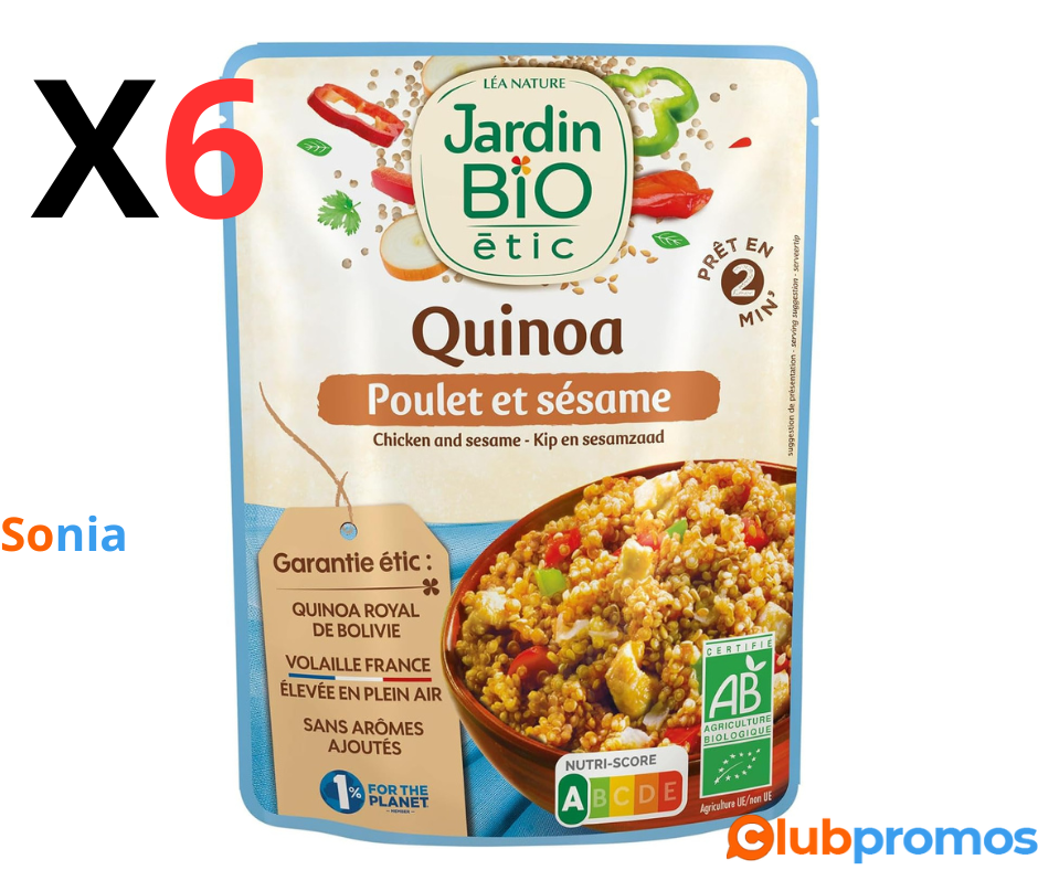 Bon plan Amazon Jardin BiO étic - Quinoa poulet sésame - bio - Salé - Certifié AB - Sachet de ...png