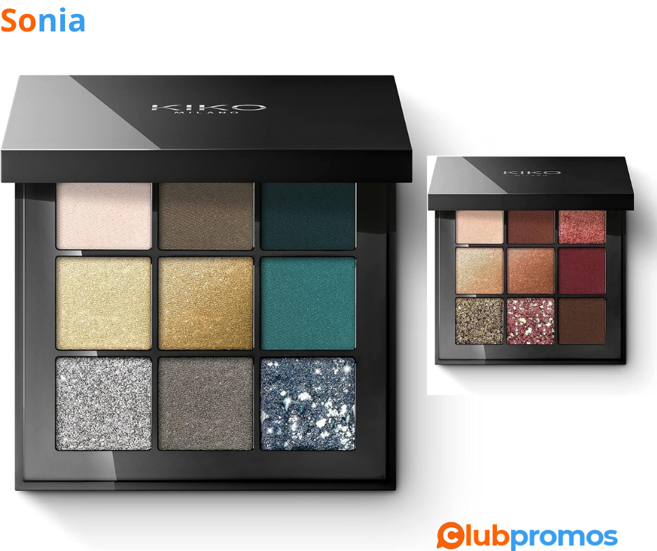 Bon Plan Amazon KIKO Milano Glamour Multi Finish Palette 06 Palette De 9 Ombres À Paupières Au...png