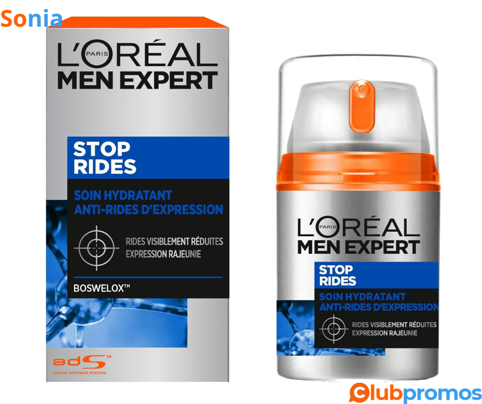 Bon plan amazon L'Oréal Men Expert - Soin Hydratant Visage Anti-Âge & Anti-Rides d'Expression ...png