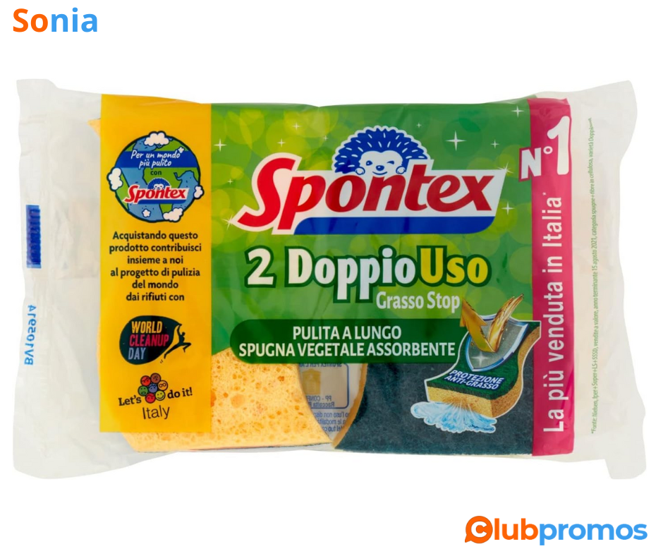 Bon plan amazon Lot de 2 Éponges Double Utilisation SPONTEX à 2,44€ sur Amazon.png