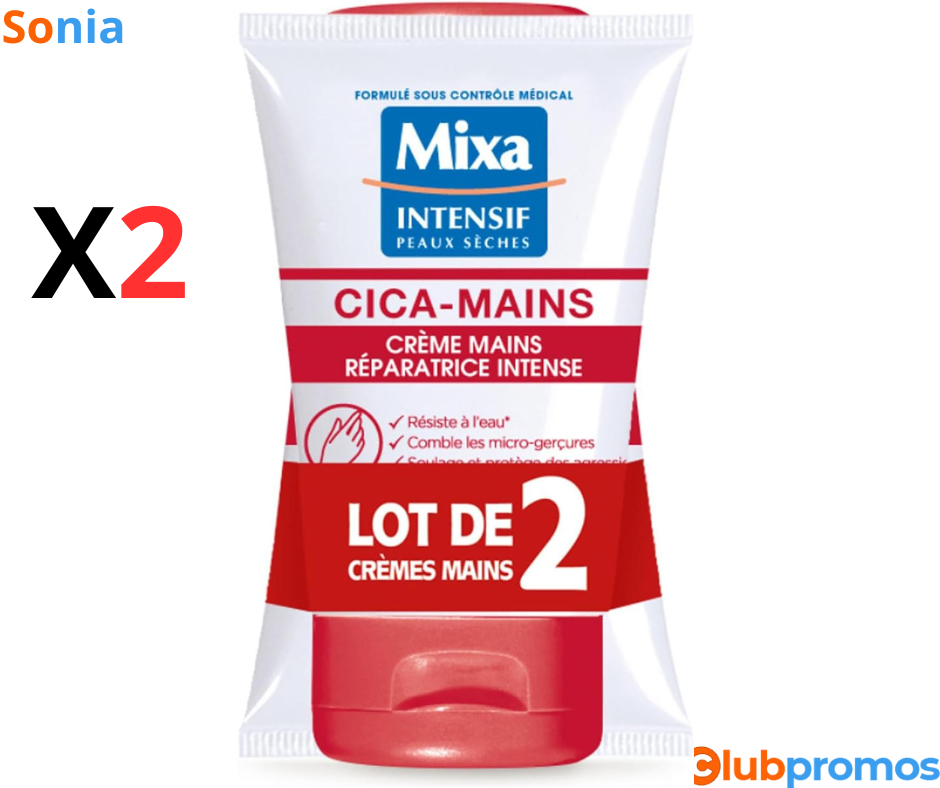 Bon plan Amazon Lot de 2 Mixa Cica-Mains Crème Mains Réparatrice Intense à 5,98€ au lieu de 7,...png