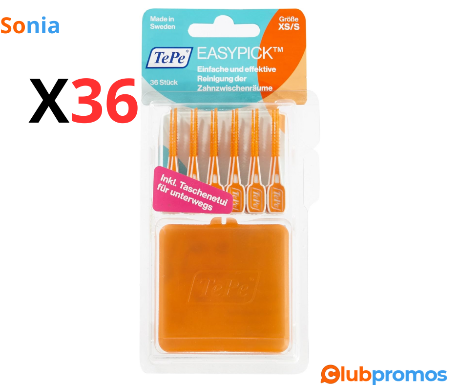 Bon Plan Amazon Lot de 36 Brossettes Interdentaires TePe Easy Pick Orange Taille XSS à 3,99€ a...png