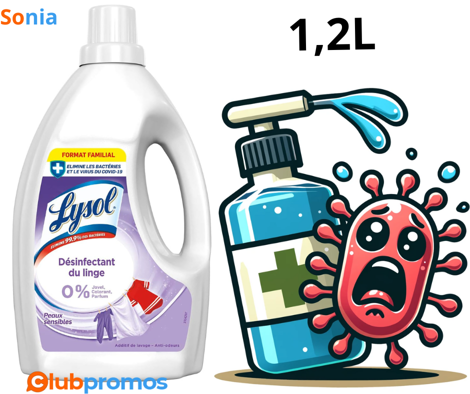 Bon plan Amazon Lysol Désinfectant du Linge Peaux Sensibles, 1.2L.png