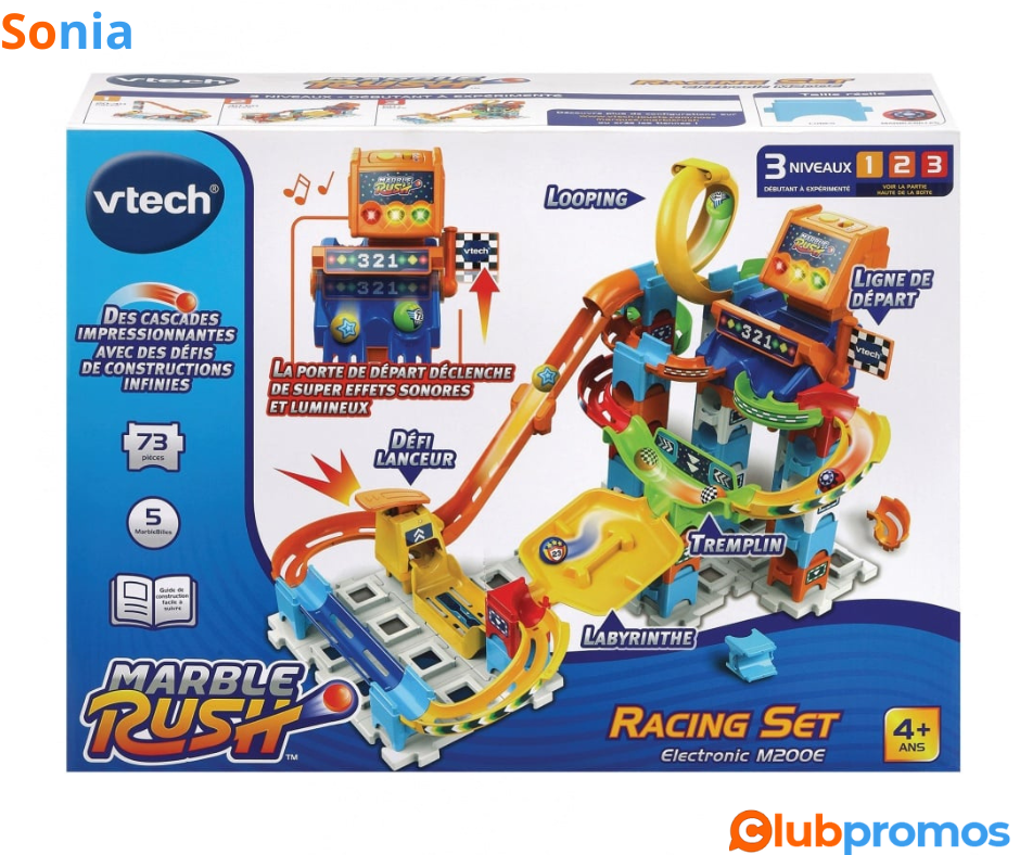 Bon Plan Amazon Marble Rush VTech - Circuit à Billes Électronique Racing Set Electronic M200E.png