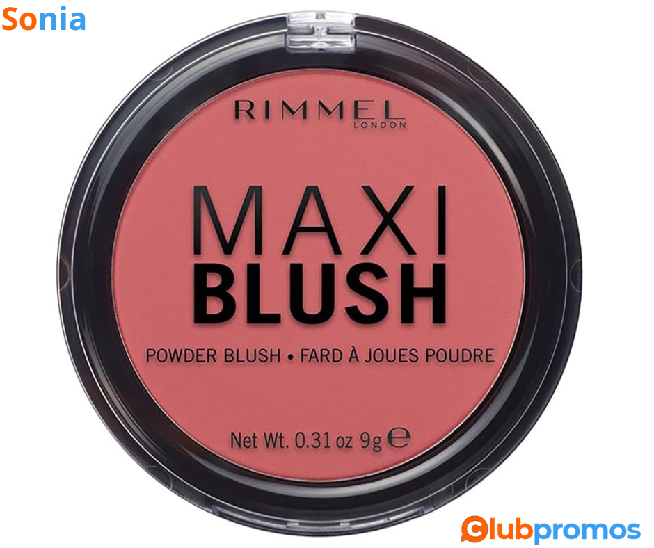 Bon plan Amazon Maxi Blush Rimmel - Effet Bonne Mine et Naturel - Longue Tenue - 003 Wild Card...png