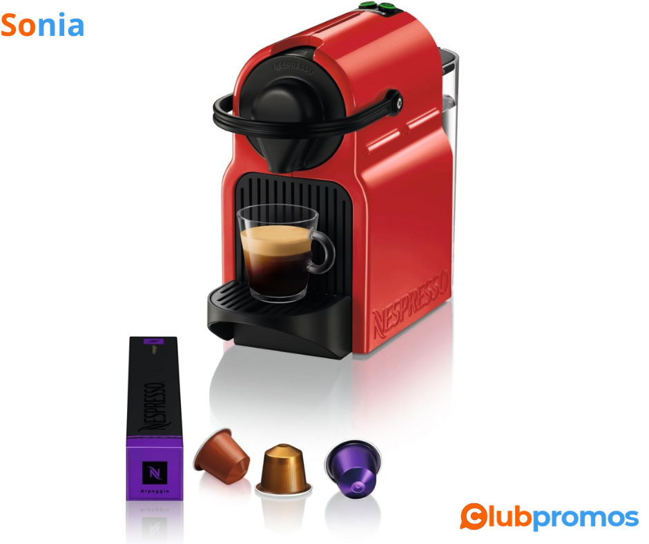 Bon plan Amazon Nespresso Krups Machine à Café Inissia Rouge Cafetière Espresso à Dosettes YY1...png