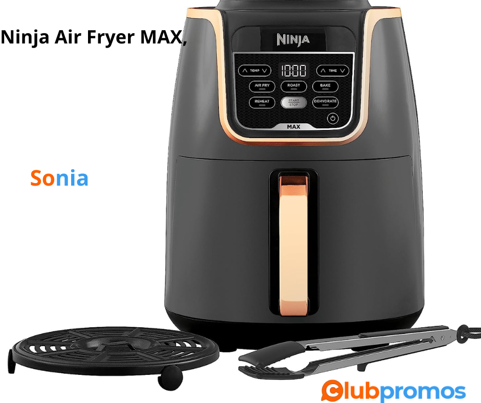 bon plan amazon Ninja Air Fryer MAX, 5,2L, 5-en-1, Antiadhésif, Sans Huile, Frire, Rôtir, Cuir...png