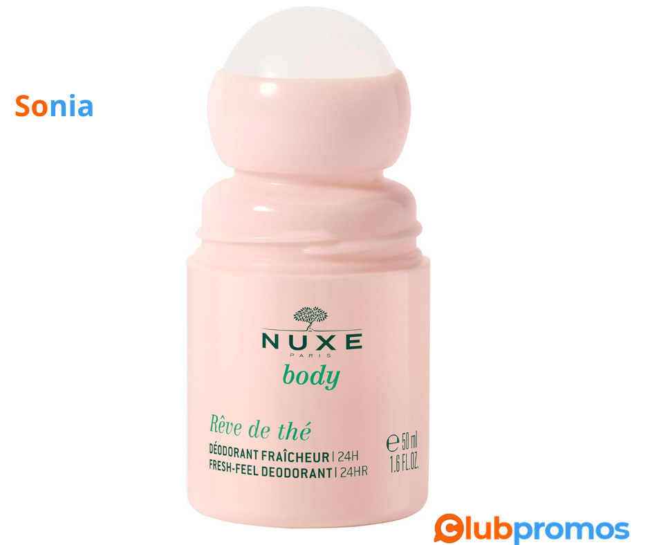 bon plan Amazon Nuxe Rêve De Thé Déodorant Fraîcheur 24H 50 Ml, Crème, Vanille.png