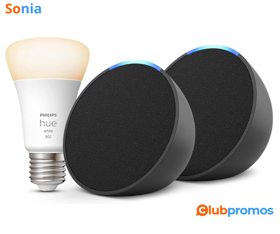 Bon plan amazon Pack de 2 Echo Pop + Philips Hue White Ampoule Connectée à 42,98€ au lieu de 1...png