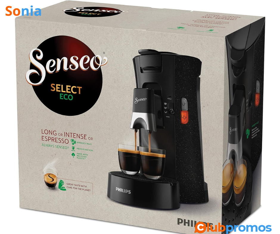 Bon plan Amazon Philips SENSEO Select Machine à café à dosettes, Intensity Plus, Crema Plus, S...png