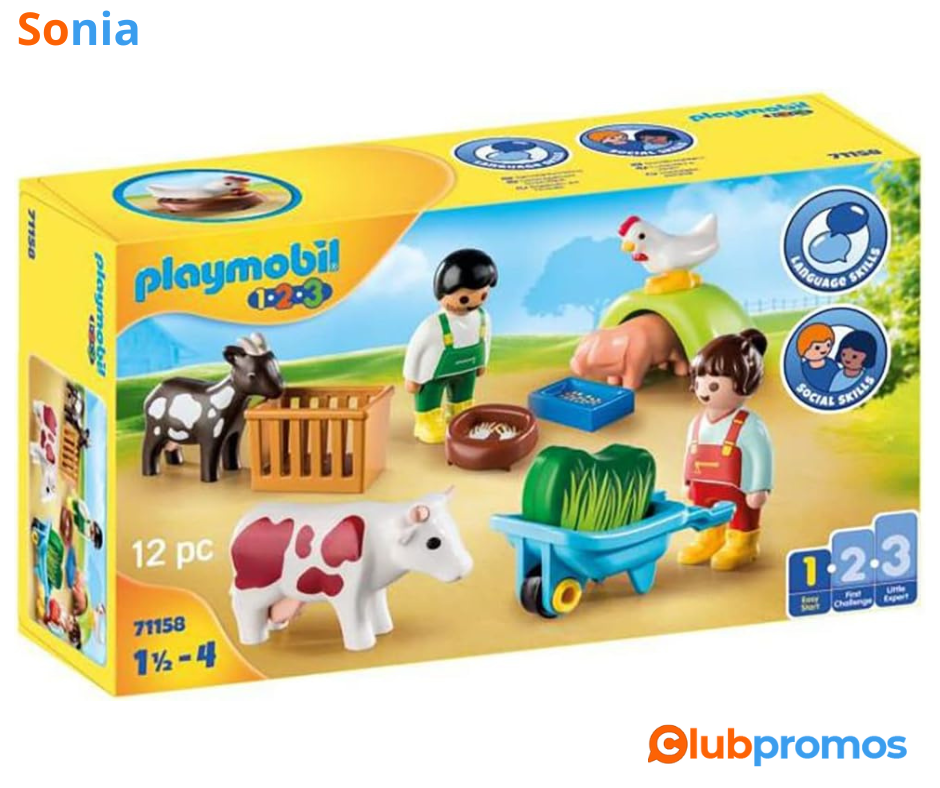 Bon plan amazon Playmobil 1.2.3 71158 Animaux de la Ferme à 13,49€ au lieu de 24,99€ sur Amazon.png