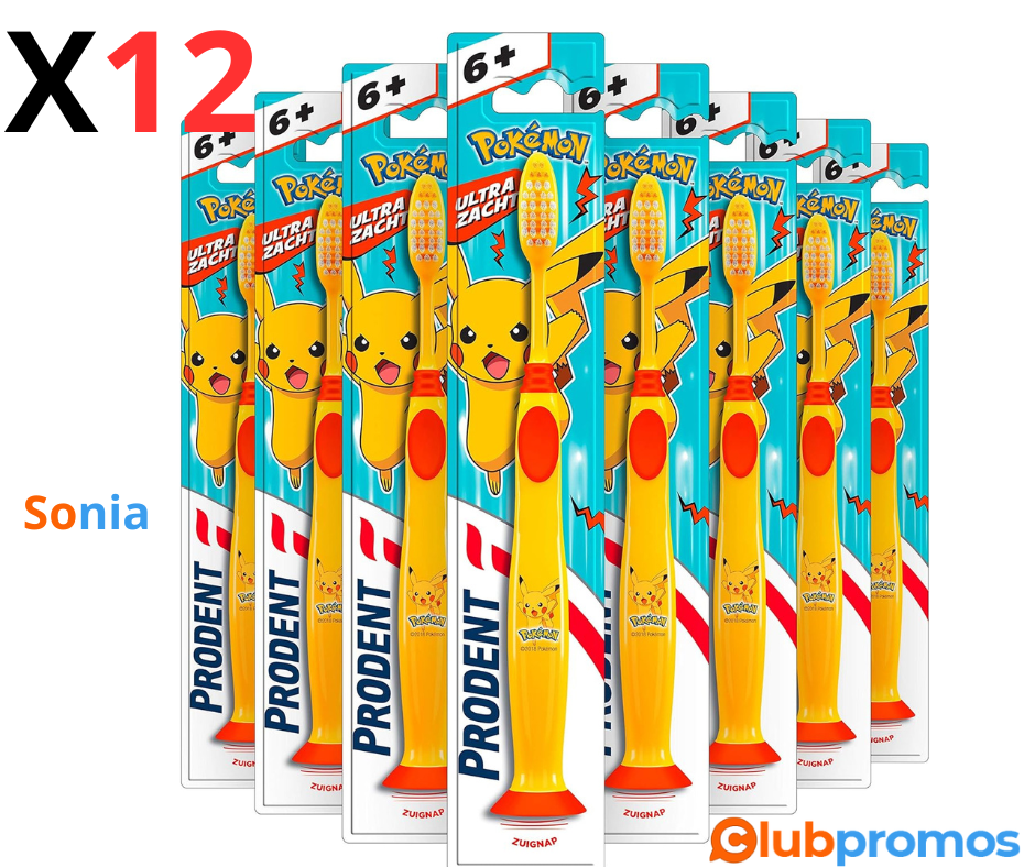 Bon Plan Amazon Prodent Pokémon Brosse à dents - 12 pièces - Emballage avantageux.png