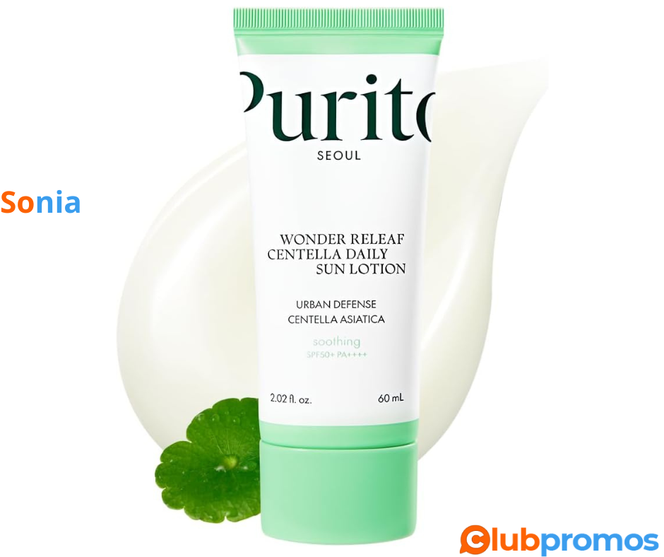 Bon Plan amazon PURITO SEOUL Wonder Releaf Centella Daily Sun Lotion, SPF50+ PA++++, Korean Ce...png